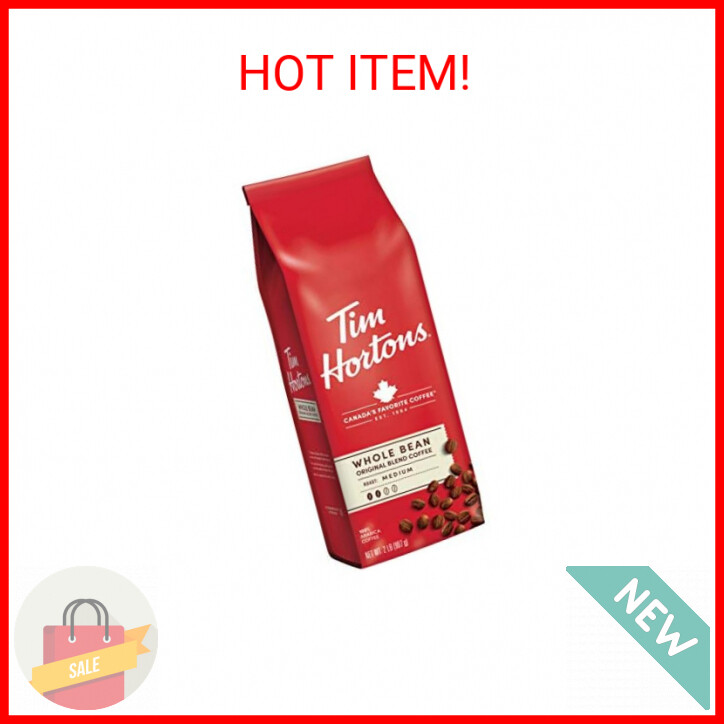 Tim Hortons Whole Bean Original, Medium Roast Coffee, Made with 100% Arabica Bea