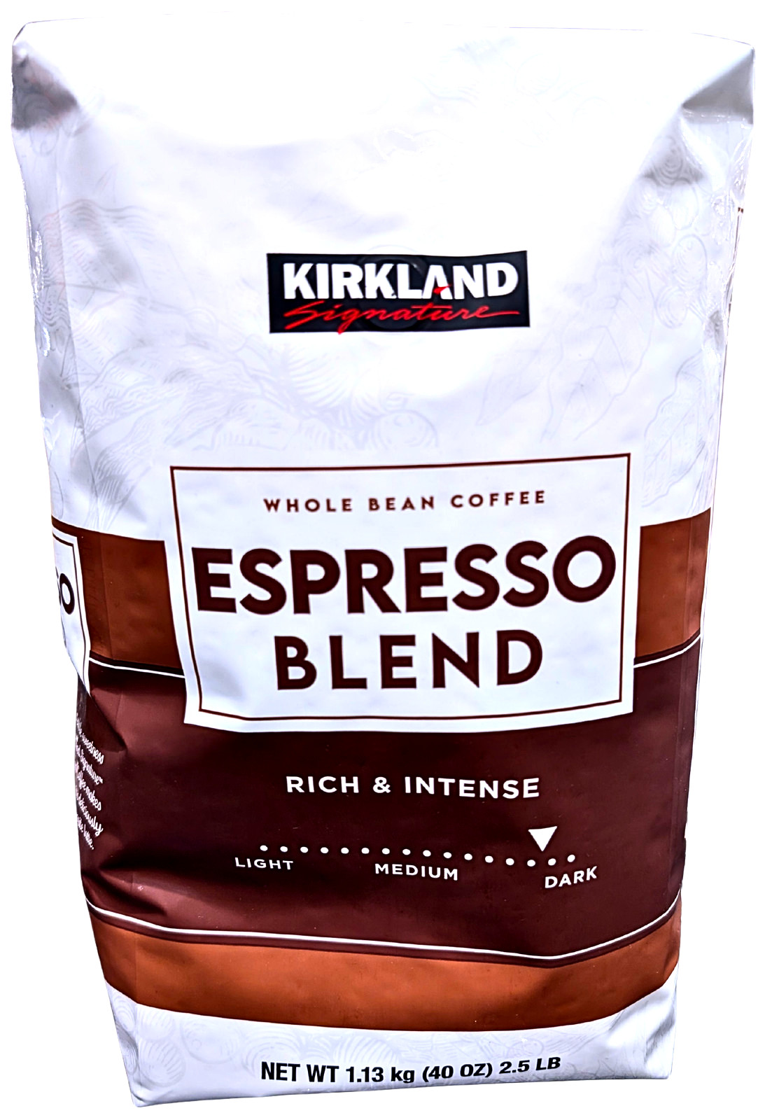 Kirkland Signature Espresso Blend Whole Bean Coffee Dark Roast 2.5 Lbs EXP 02/27