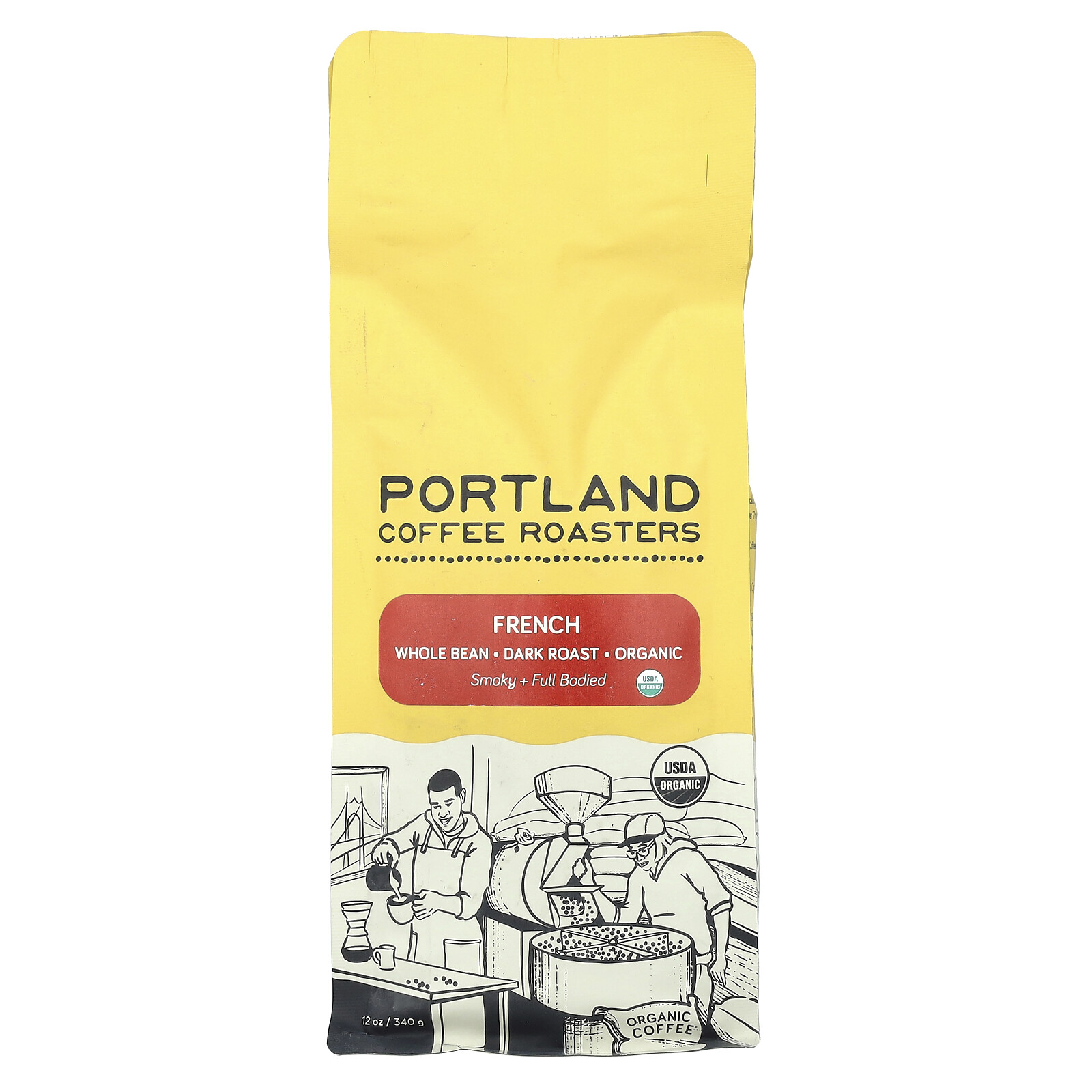 Organic Coffee, Whole Bean, Dark Roast, French, 12 oz (340 g)