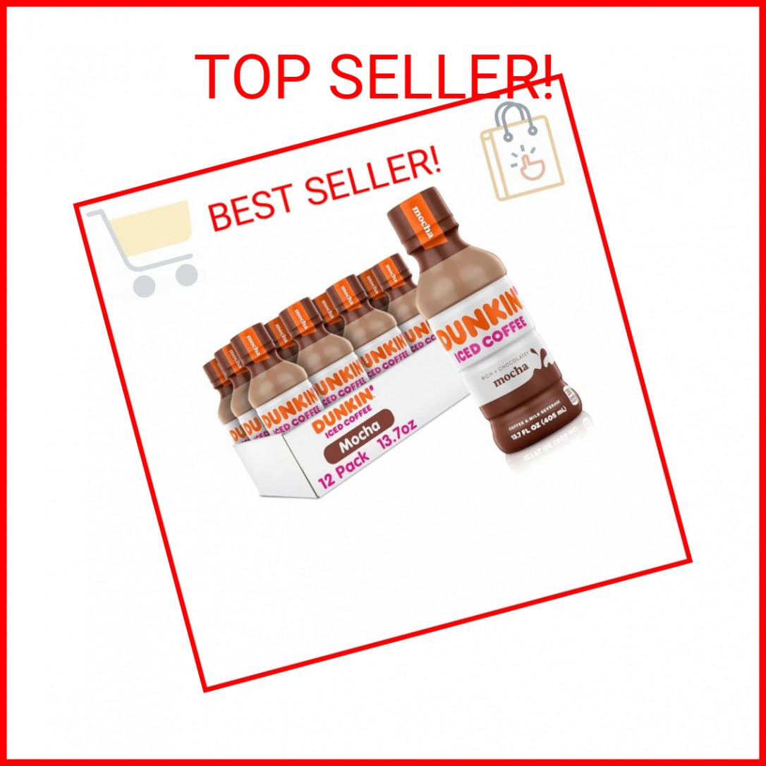Dunkin’ Mocha Iced Coffee Bottle, 13.7 fl oz, 12 Pack