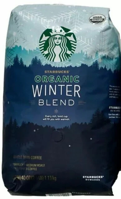 Starbucks Organic Coffee Winter Blend, Whole Bean Medium Roast Arabica, 2.5 Lb