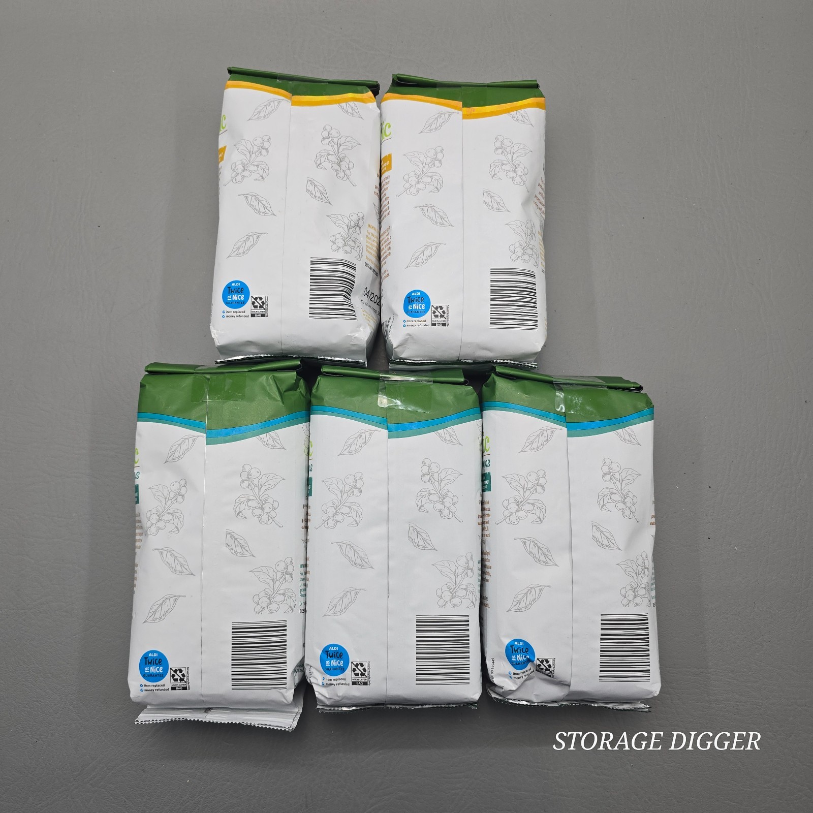 NEW 5 Bags of Simply Nature Organic Single Origin Whole Bean Coffee 12 oz (340g)