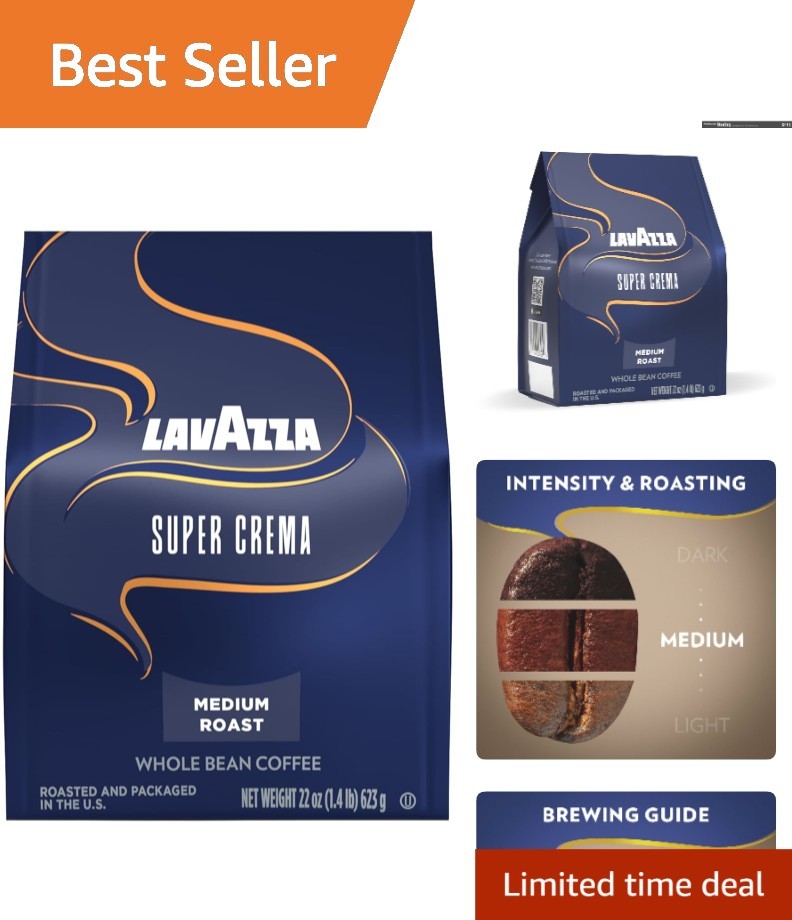 Arabica and Robusta Blend Coffee – Super Crema 22 oz for Espresso Preparation
