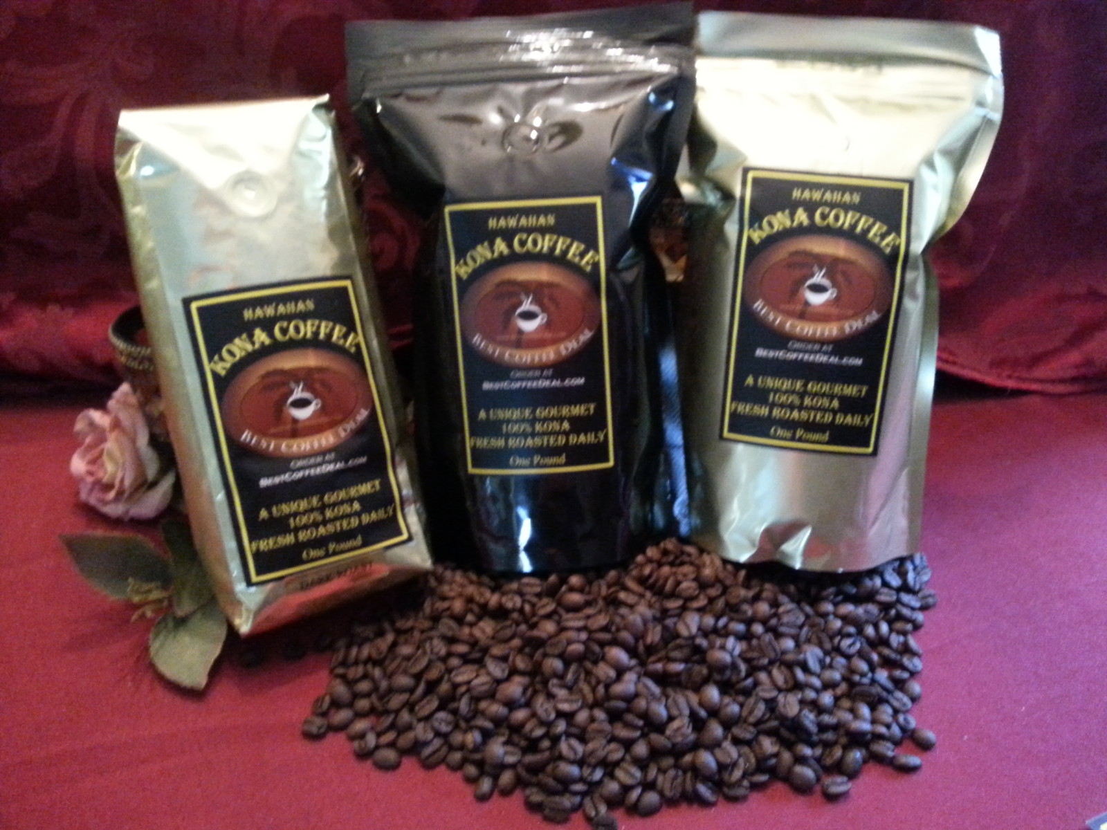 100% Hawaiian Kona Coffee 9 Pounds (9 One lb bags) Shipped Fast!