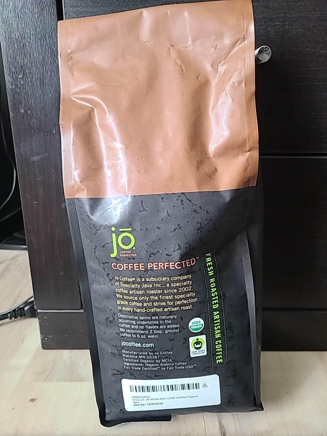 WILD JO: 2 lb, Organic Dark French Roast Coffee, Whole Bean, Bold Coffee