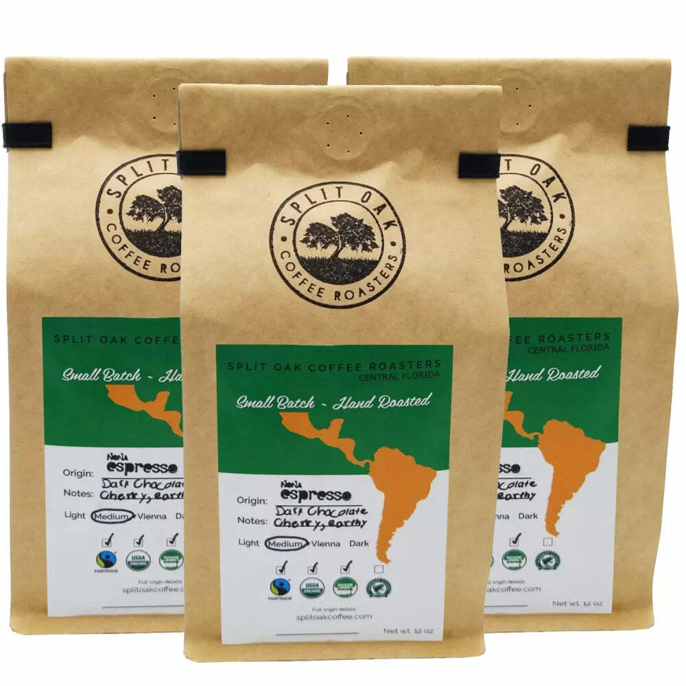 3 Pack Organic Nona Espresso Whole Beans. Indonesia and South America Best Beans