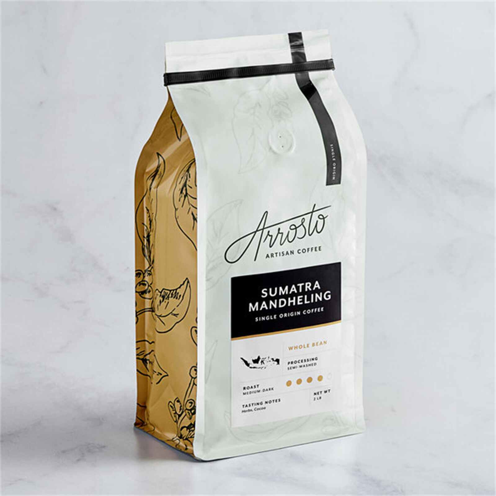 Arrosto Sumatra Mandheling Single Origin Whole Bean Coffee 2 lb. WS-999ARSMTRA