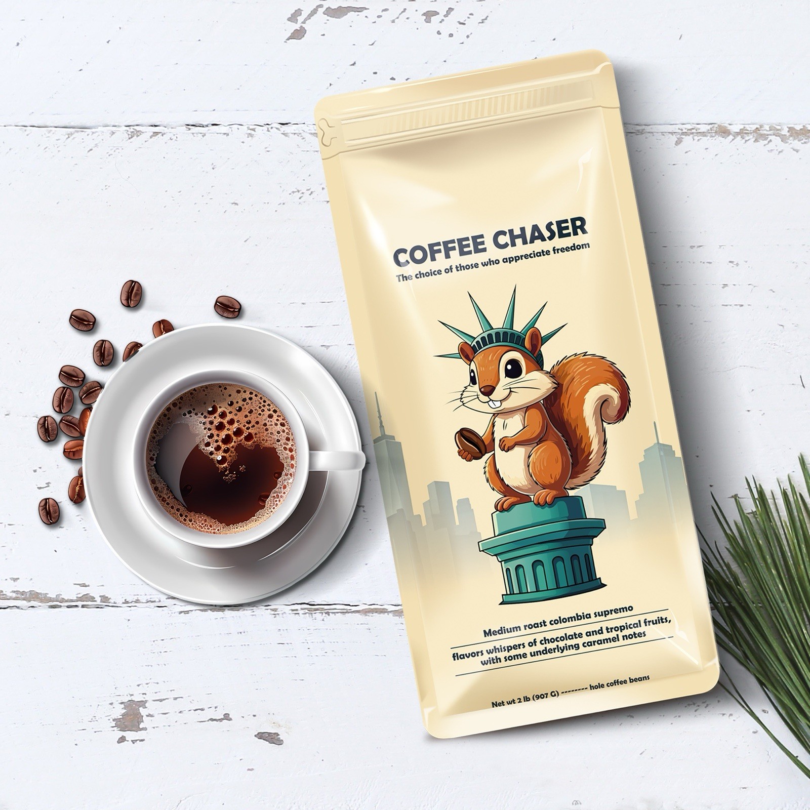 Coffee Chaser Freshly Medium Roasted Colombian Coffee Beans