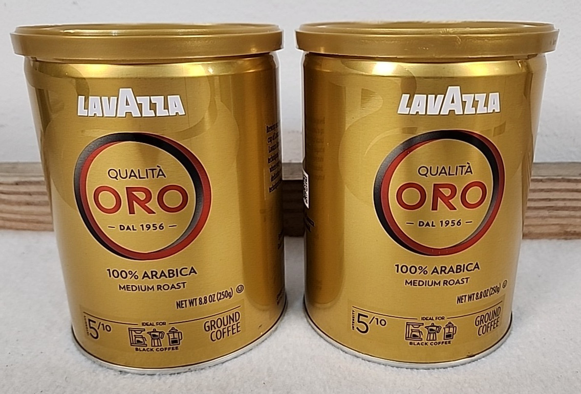 LavAzza QualitÃ  Oro Ground Coffee Medium Roast 100% Arabica 8.8 oz Tin 2 Pack
