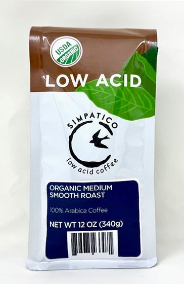 Simpatico Organic Low Acid: Medium Smooth Roast – Whole Bean