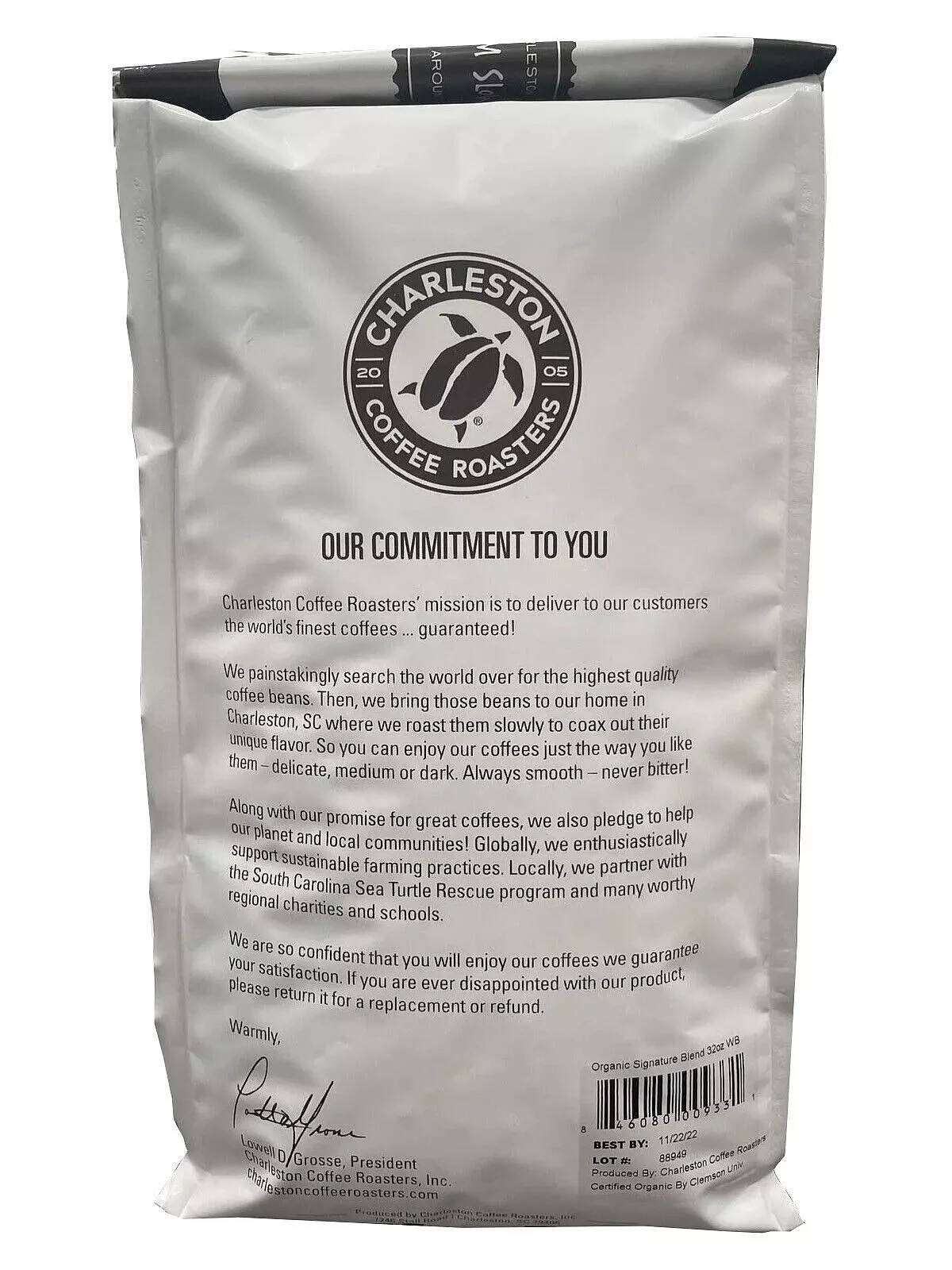 2 Packs Charleston Coffee Roasters Organic Dark Roast Signature Blend 2 Lb