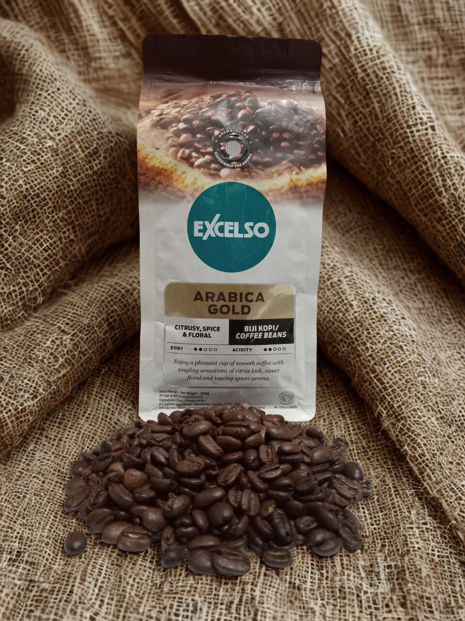 Excelso Arabica Gold Coffee Beans 200g– Ideal for V60, French Press & Drip Coffe