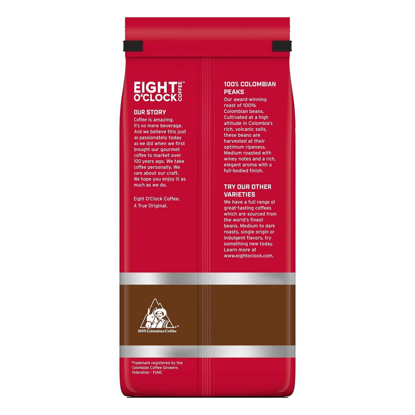 Coffee Medium Roast Whole Bean 100% Colombian Peaks Coffee 30 oz