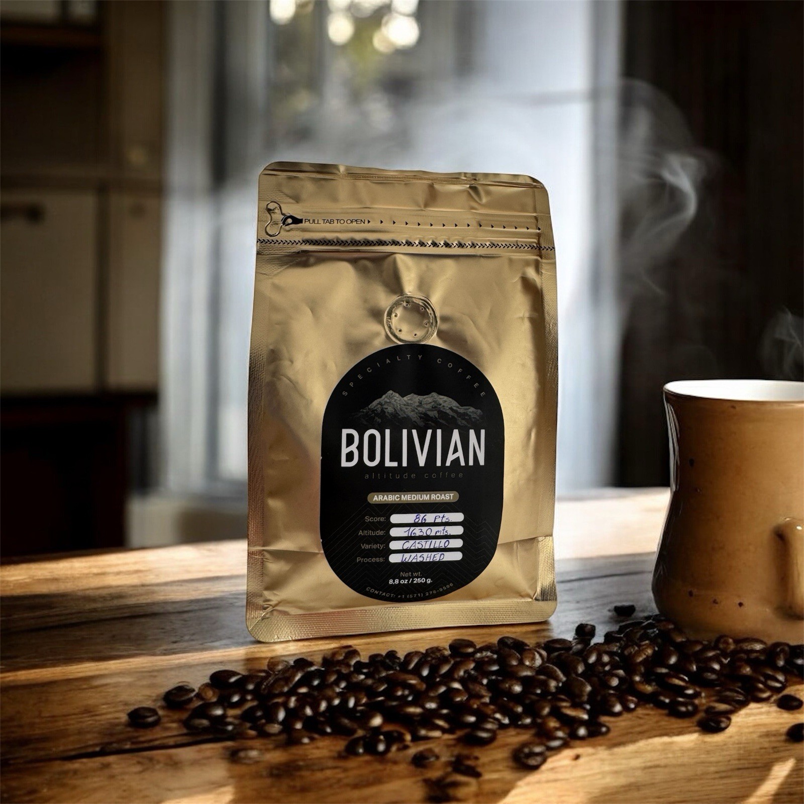 Premium Bolivian High Altitude Coffee – Fresh Roasted – 8.8oz – Single Origin
