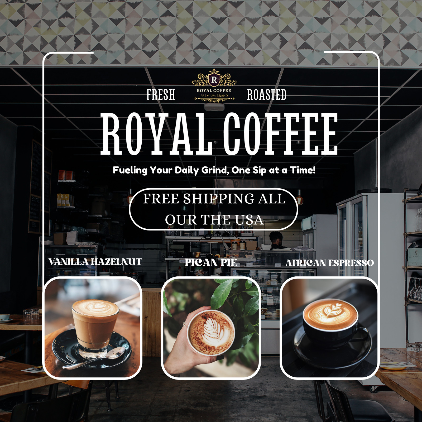 Royal Indonesia/India Freshly Roasted Single Origin Coffee, (Indonesia/India) (C