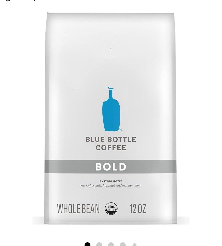 Blue Bottle Whole Bean Organic Coffee, Bold, Dark Roast, 12 Ounce bag