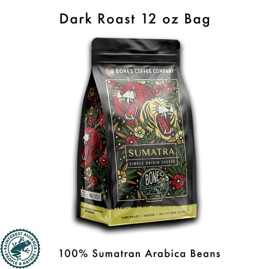 Sumatra Single-Origin, Dark Chocolate, Smoky Earthy Notes, Whole Coffee Beans…