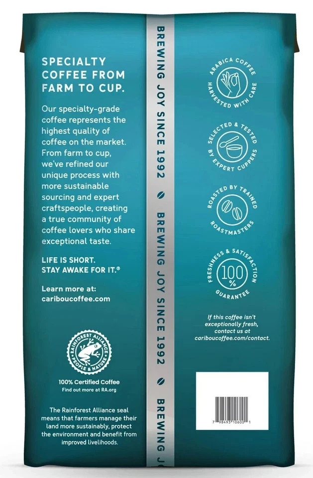 2 PACK – Caribou Blend Whole Bean Coffee 40 oz. Bag, Medium Roast – Total 80 Oz.