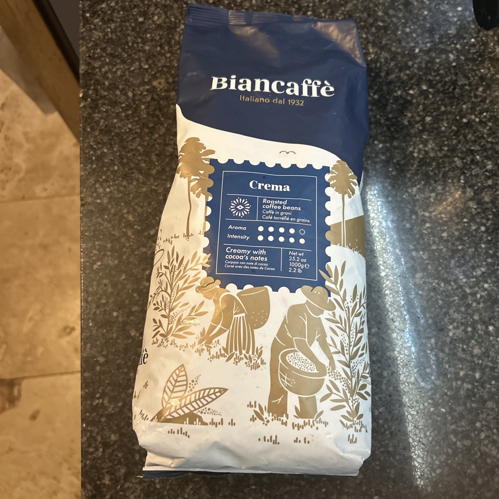Biancaffè Espresso Crema Whole Beans Coffee 2.2.Lb Creamy With Cocoa’s Notes