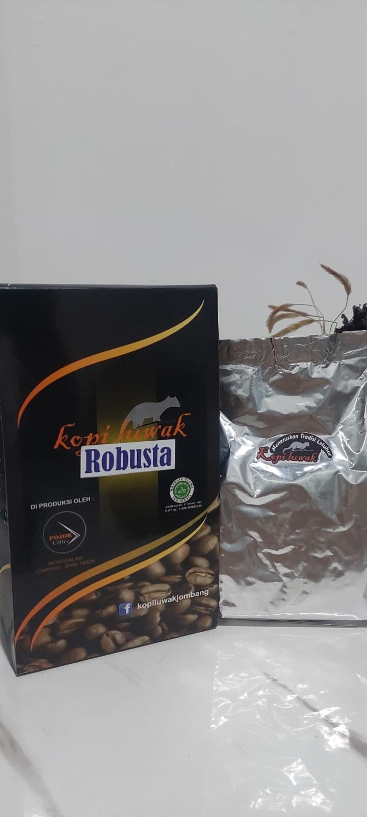 100gr Luwak Coffee Robusta Java 100 % Pure ground Luwak Roasted Coffe Beans
