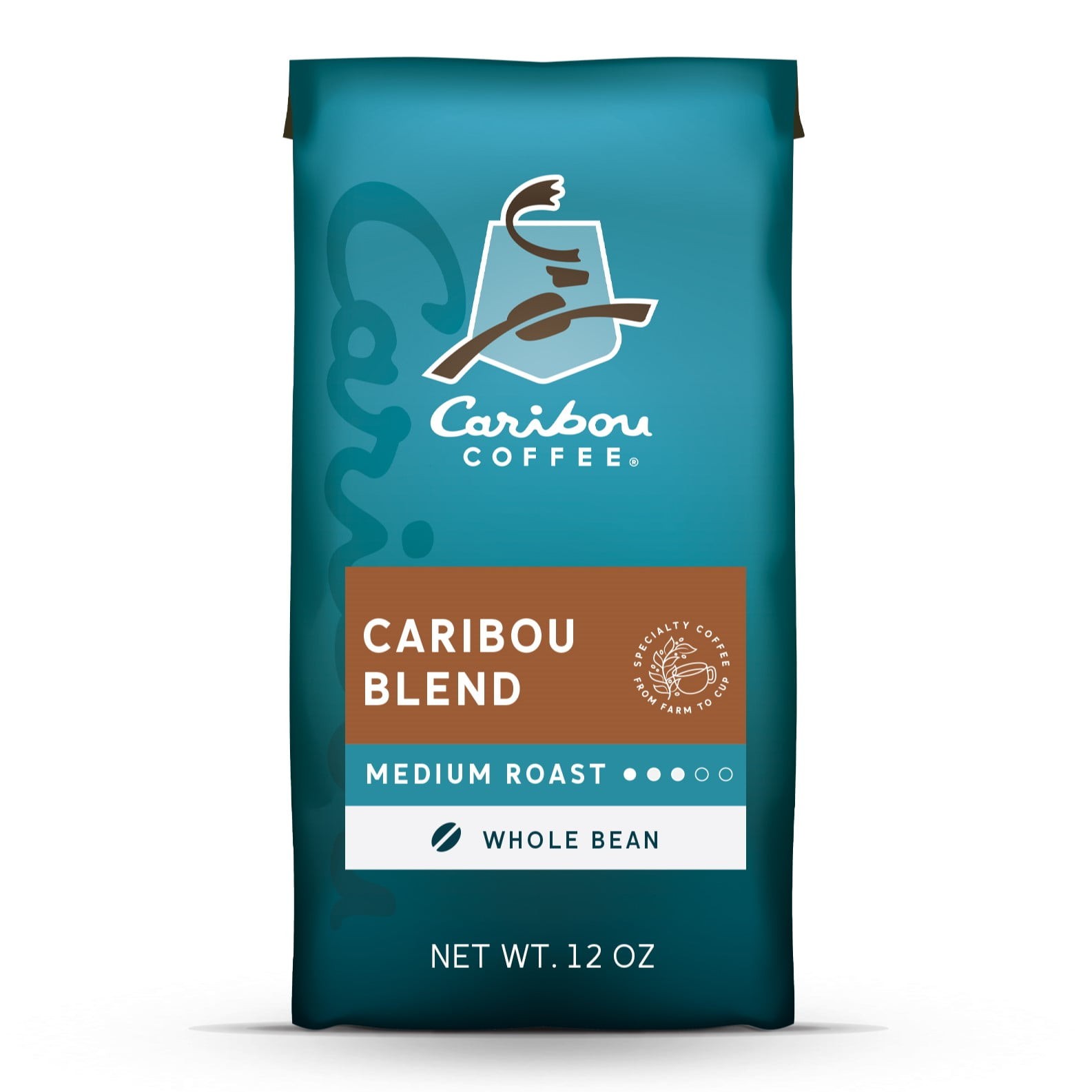 Caribou Coffee Caribou Blend Premium Medium Roast Whole Bean Coffee, Arabica, 12