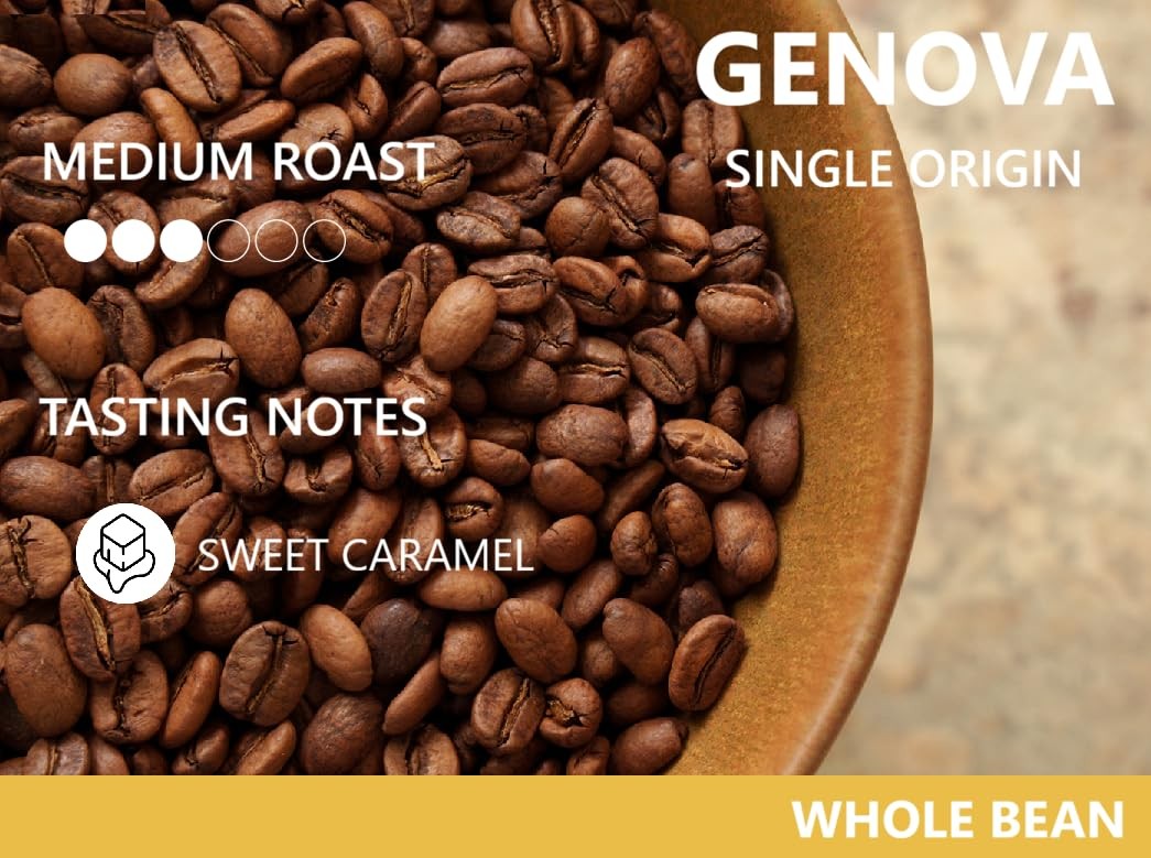 Medium Roast 100% Colombian Excelso Whole Bean Arabica Coffee Genova Single