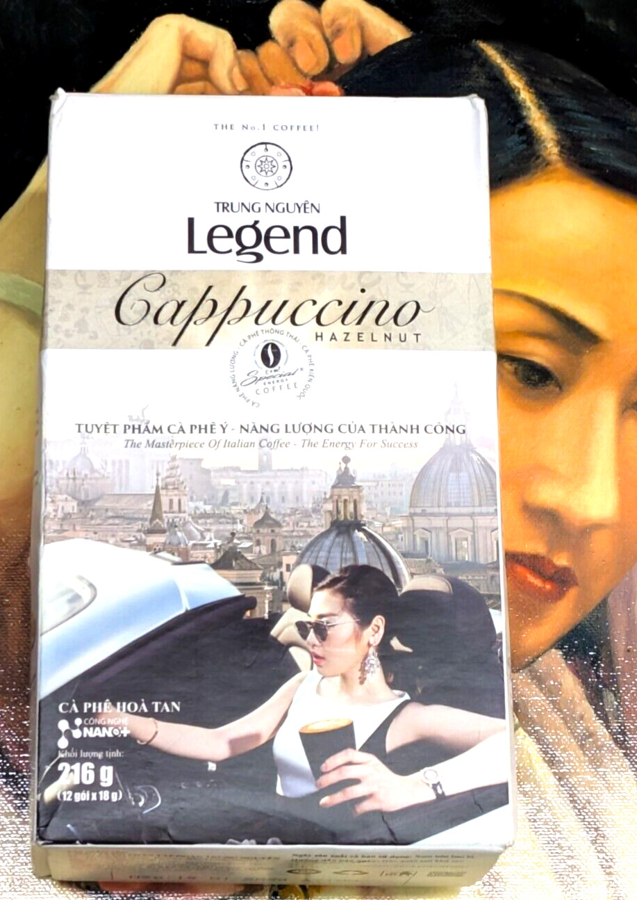 Trung Nguyen Legend Instant Coffee 216g 12 pack Cappuccino Hazelnut USA Ship