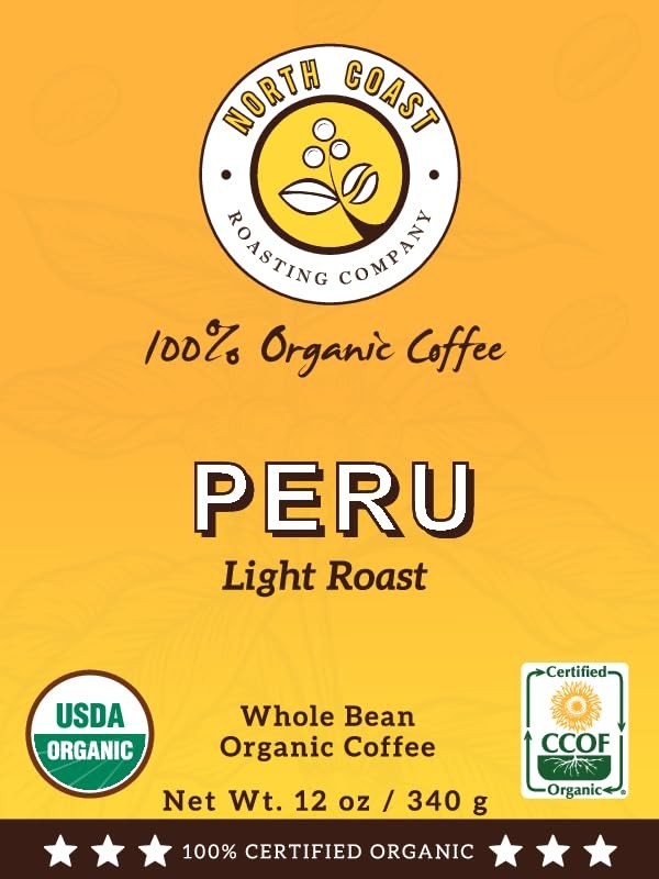 , Light Roast, Organic Coffee, Whole Bean, Single Origin – Peru, Certified, O…