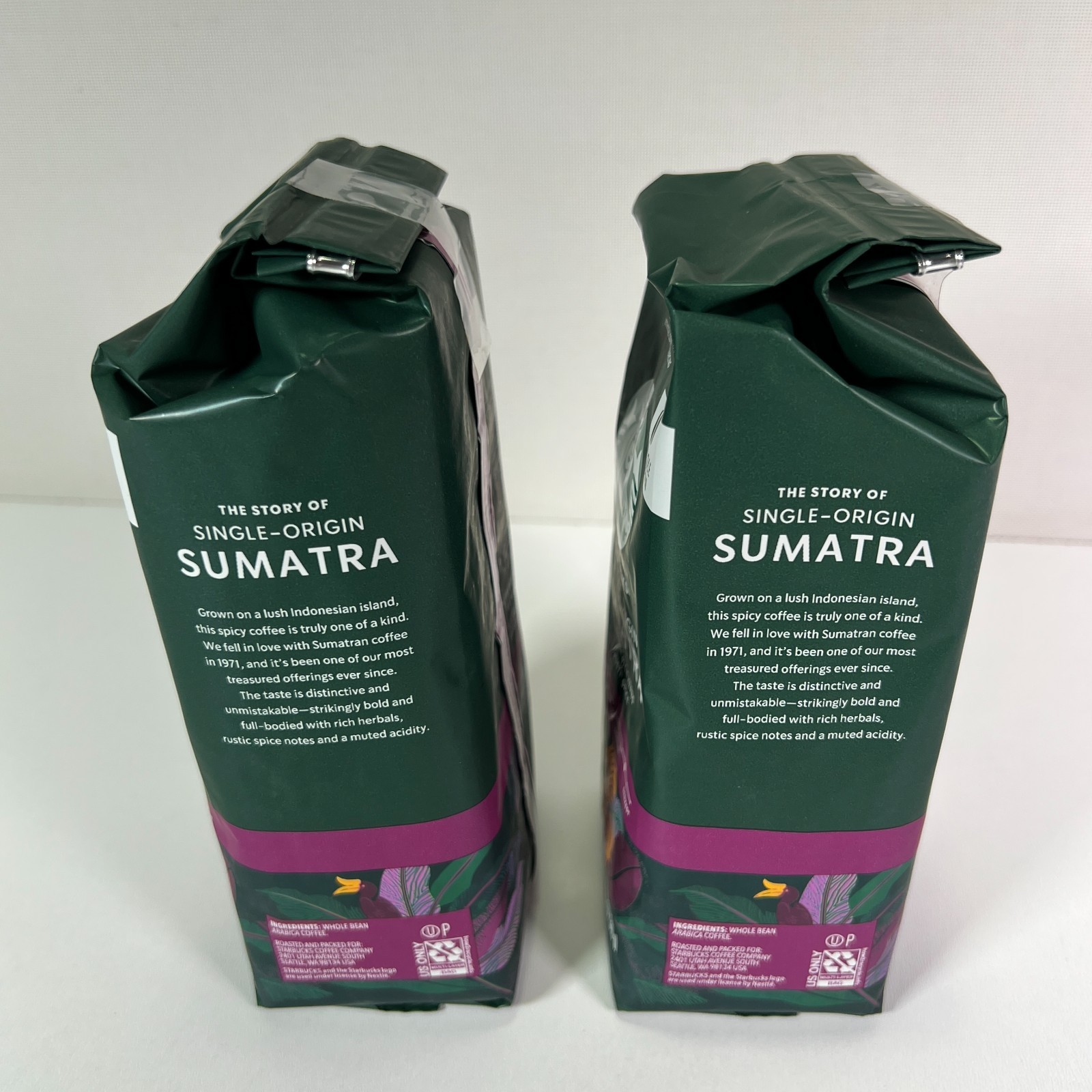 Starbucks Single-Origin Sumatra Dark Roast Whole Bean Arabica Coffee Lot (2x)
