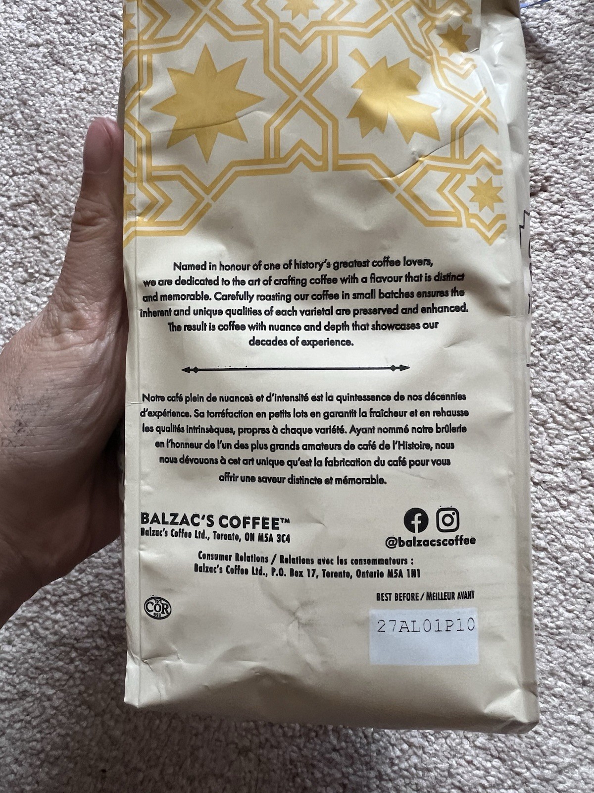 Balzac’s Balzac’s Blend 100% Arabica Whole Bean Coffee Medium Roast 340g