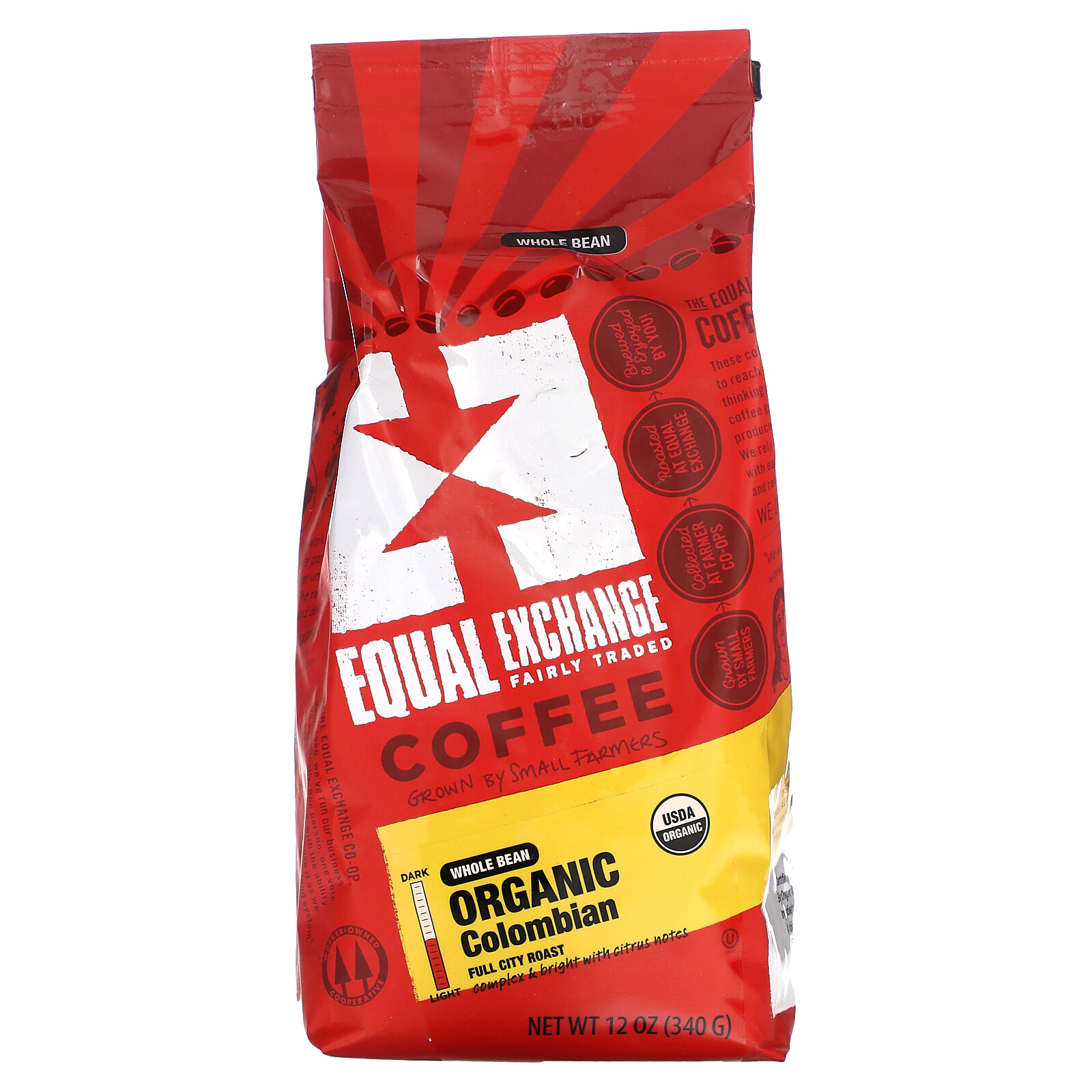 Organic Coffee, Colombian, Whole Bean, Full City Roast, 12 oz (340 g)