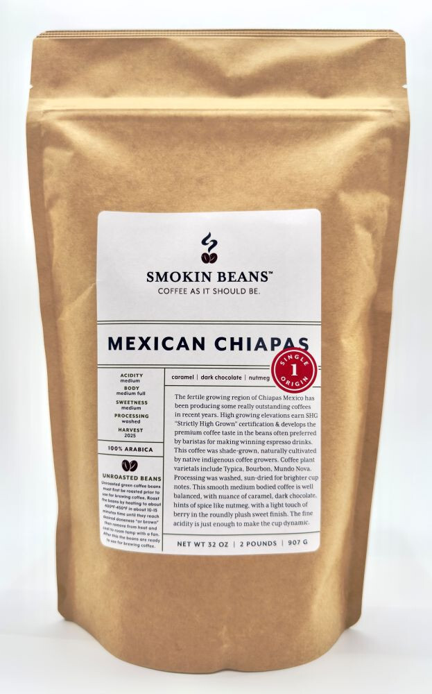 2lb/40lb – Mexican Chiapas – Specialty Grade – Unroasted Green Coffee Beans