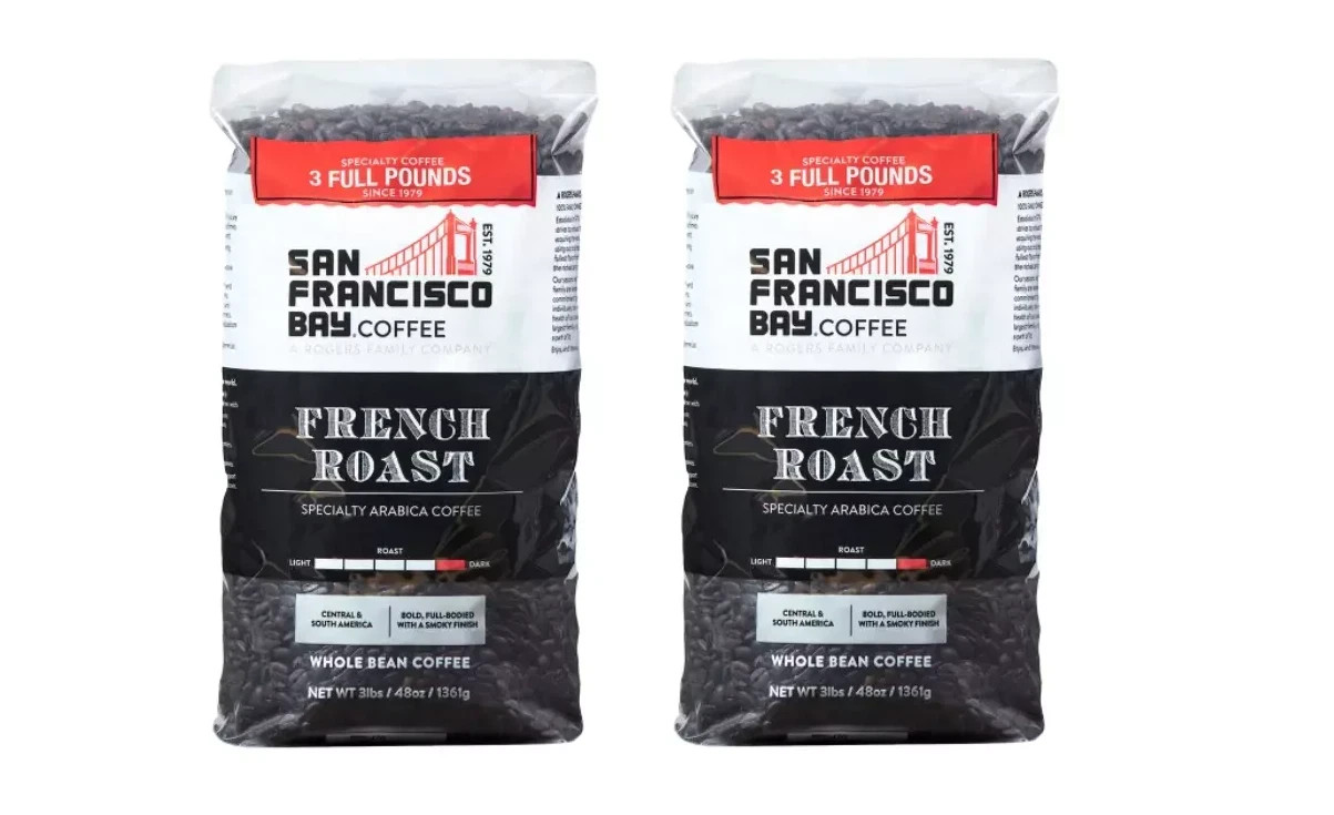 San Francisco Bay Coffee French Roast Whole Bean 3 Lb, 2-Pk Dark Roast