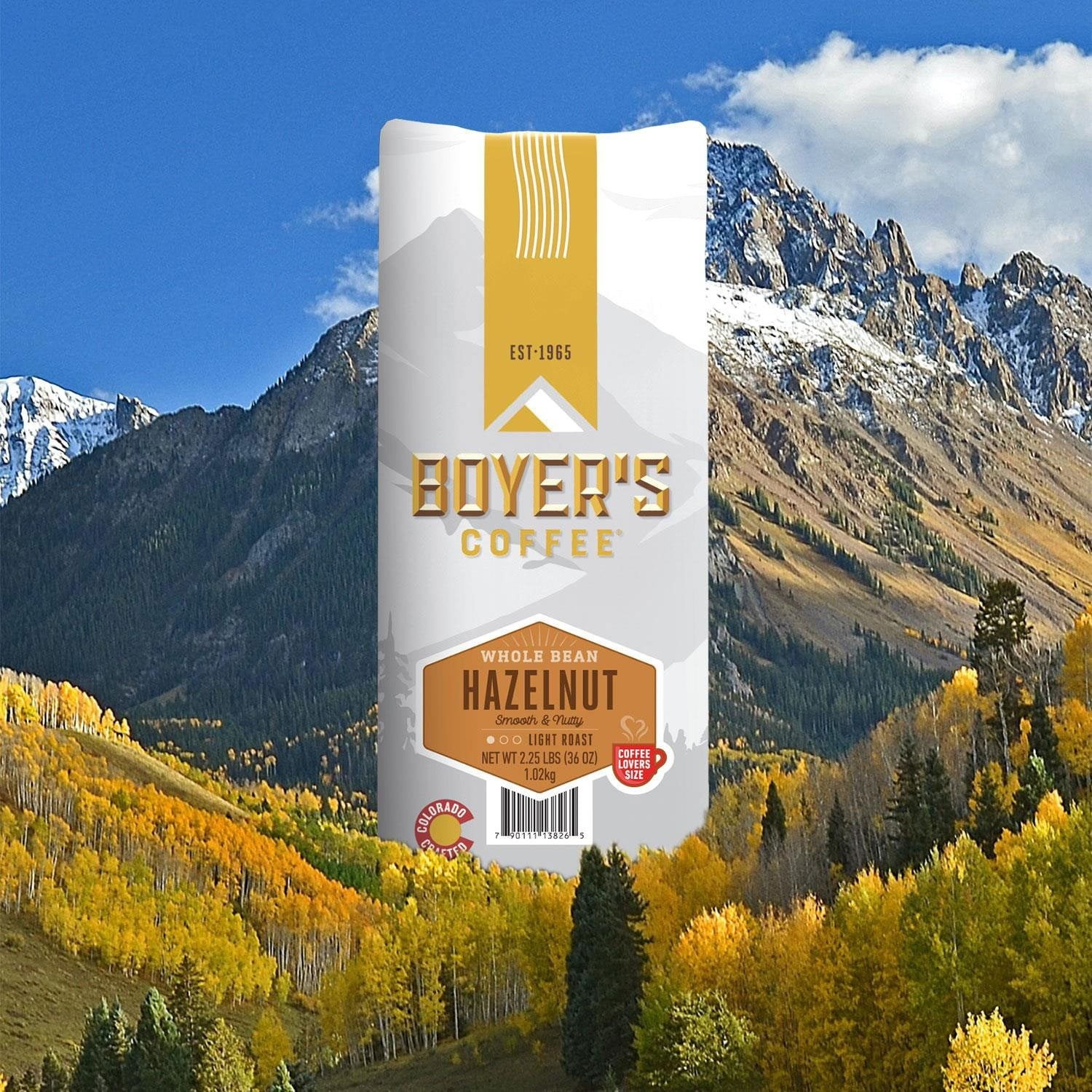 Boyer’s Coffee Light Roast Whole Bean, Hazelnut, 36 oz.