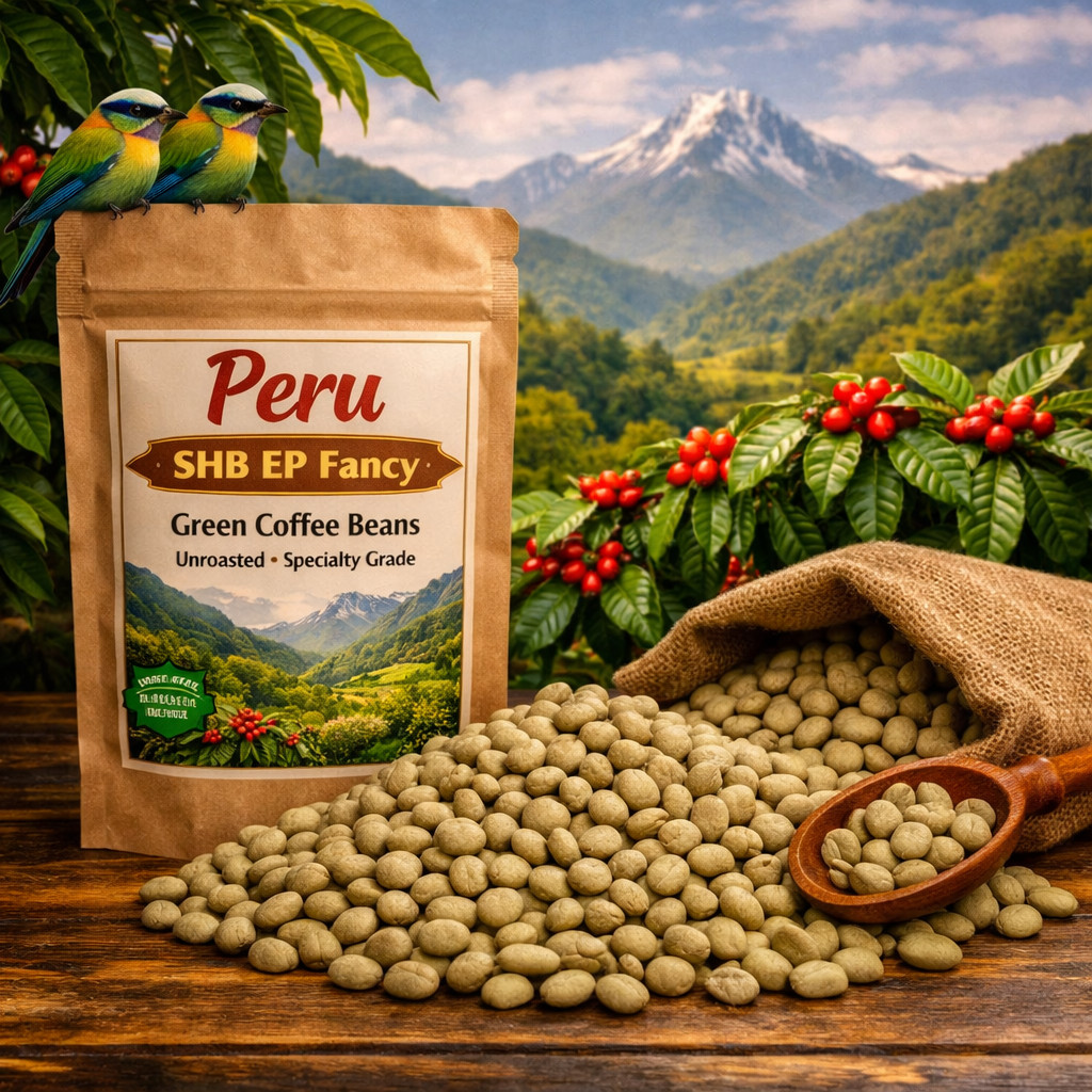Peru Green Coffee Beans – SHB EP – Premium Unroasted – Smooth, Sweet & Clean