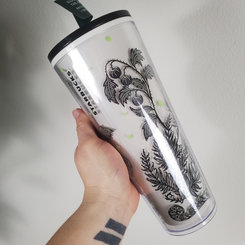 🦋🌕Starbucks 2025 Fall Halloween Glow in the Dark Night Moth Cold Cup Tumbler