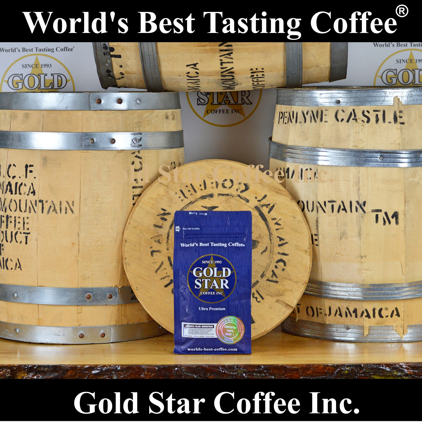 100% Jamaica – Jamaican Blue Mountain – 1 lb – Fire Roasted Hand Crafted Coffee
