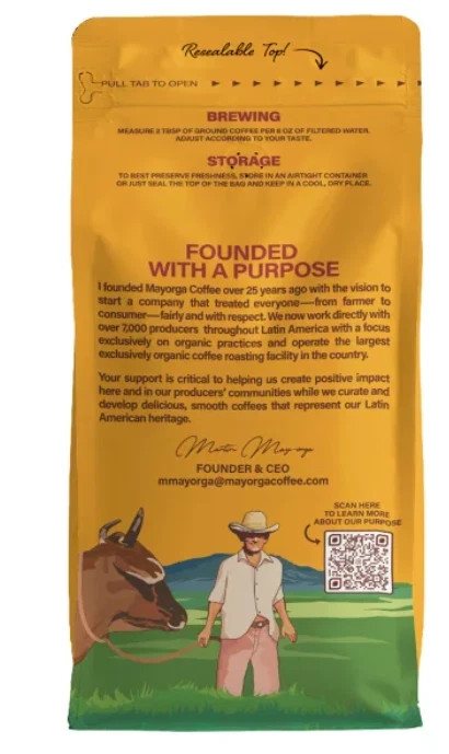 Mayorga Café Roast, USDA Organic, Dark Roast, Whole Bean Coffee 2lbs 2-pk