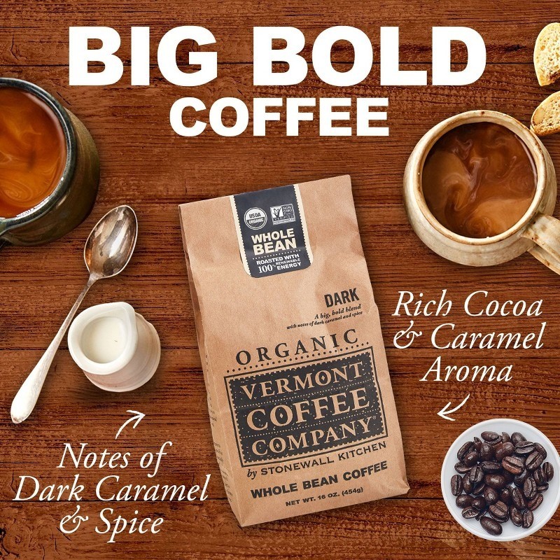 Organic Dark Whole Bean Coffee – 16oz