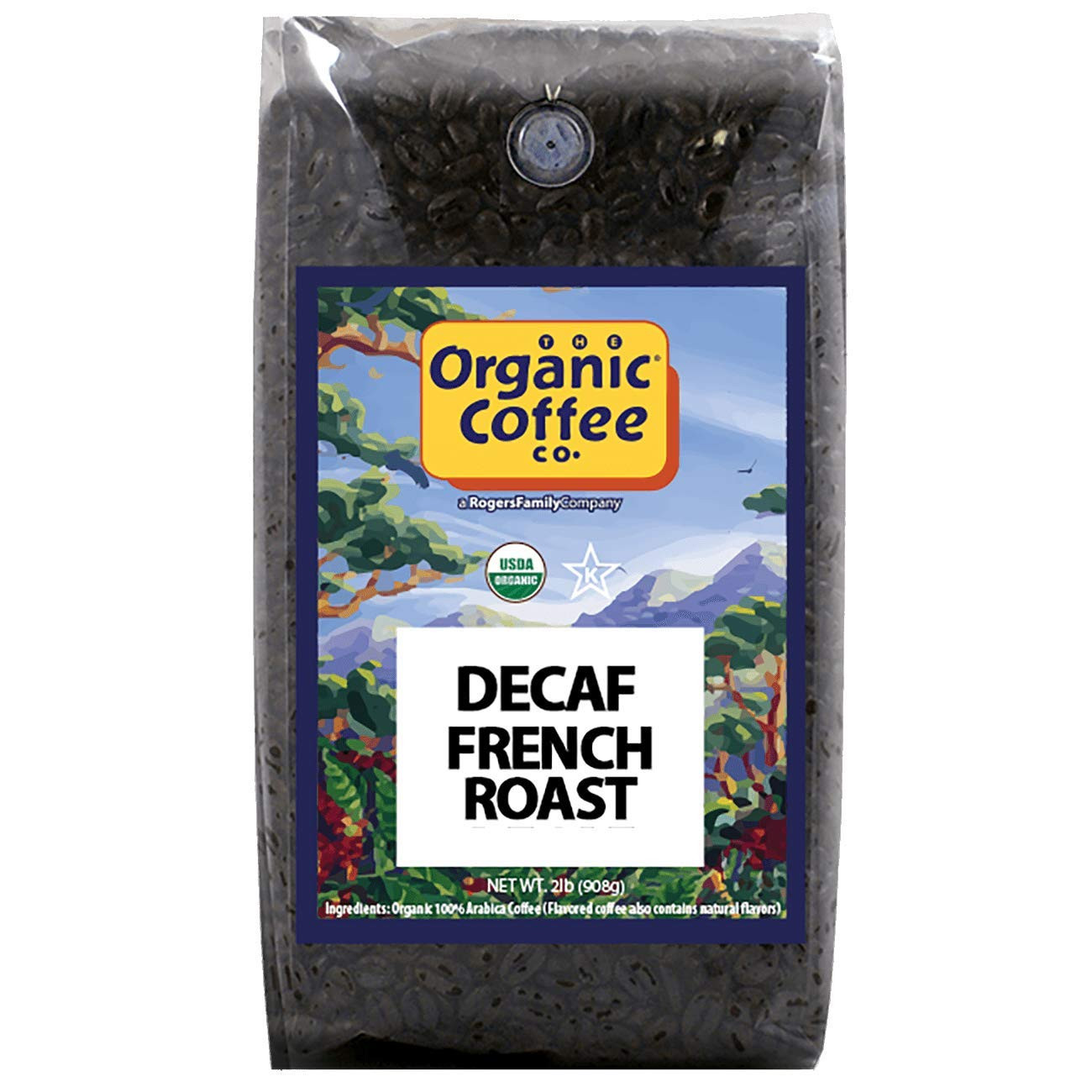 DECAF French Roast Whole Bean Coffee 2LB Dark Roast