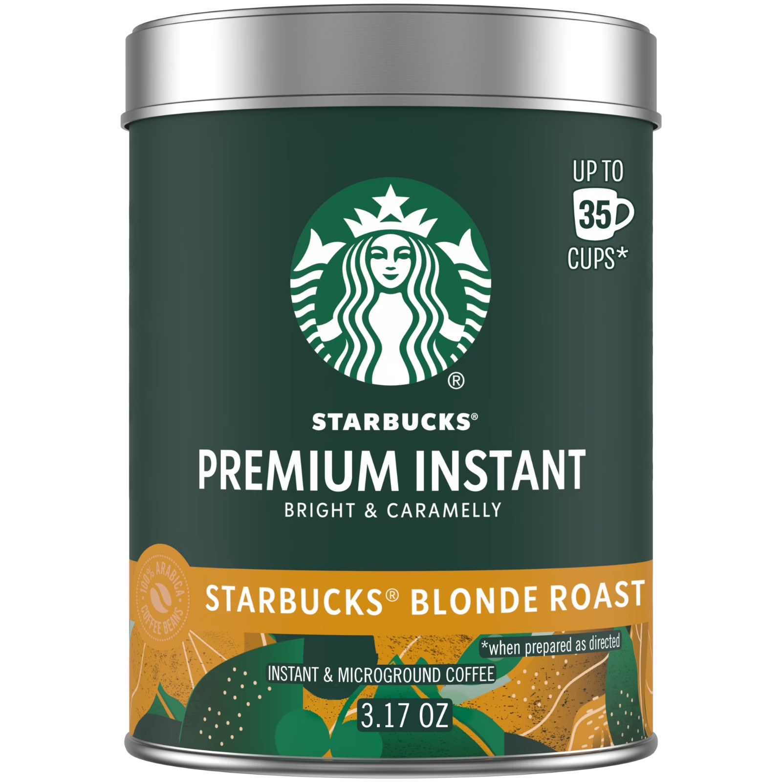 Starbucks Premium Instant Coffee Blonde Roast Coffee Arabica Beans (3.17 oz) @