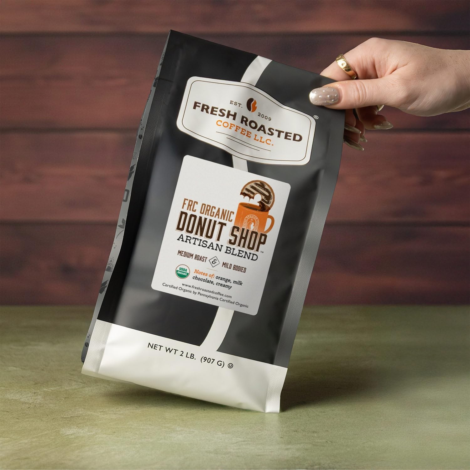 , Organic Donut Shop Whole Bean Coffee, Medium Roast, USDA Organic, Kosher, 2…