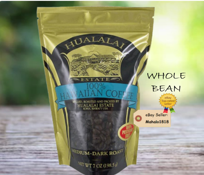 🌺 3 PACK – 100% HAWAIIAN COFFEE – HUALALAI ESTATE Kona Hawaii 7oz WHOLE BEAN