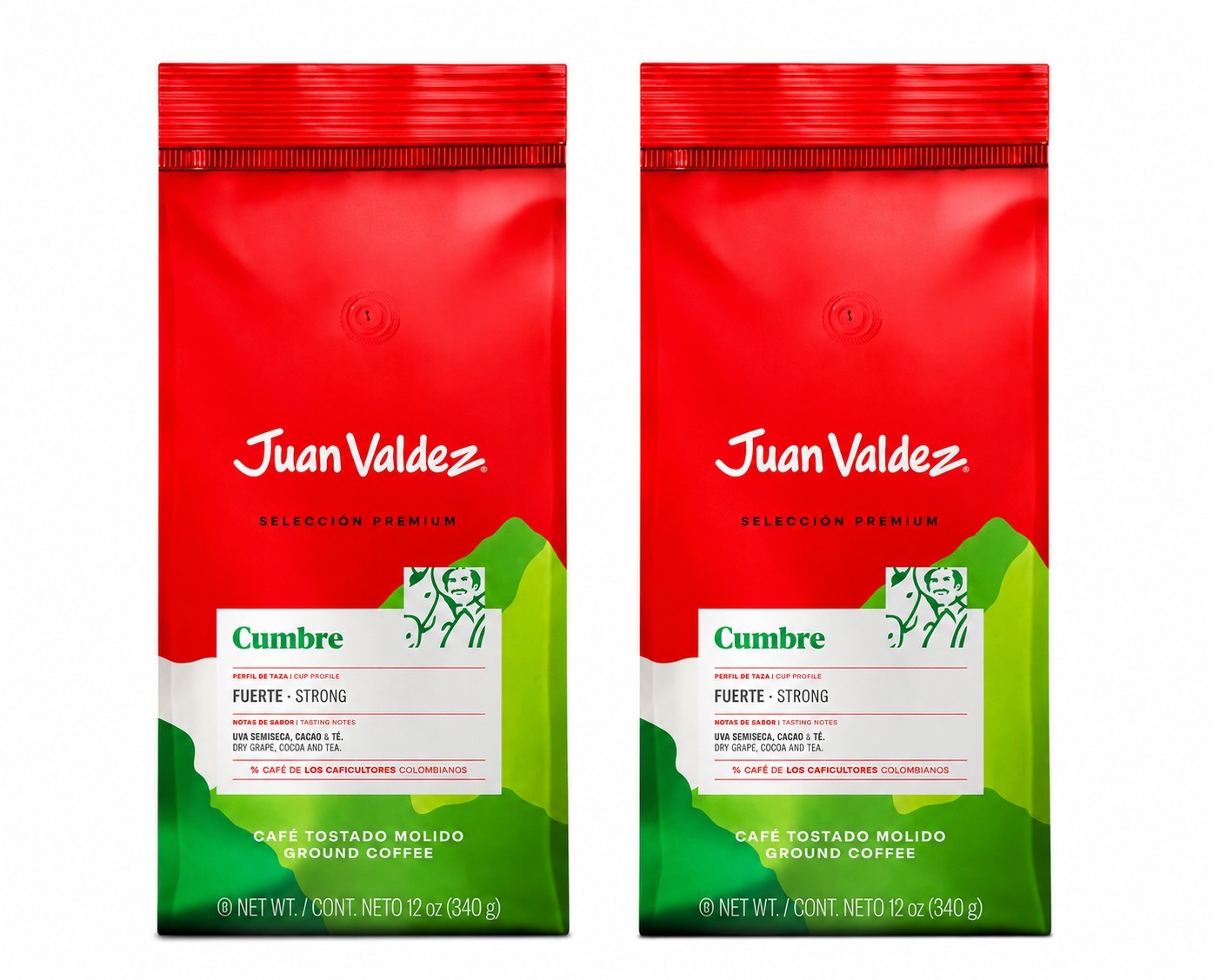 Juan Valdez Cumbre GROUND Coffee, Dark Roast 12 oz each 2 PACK