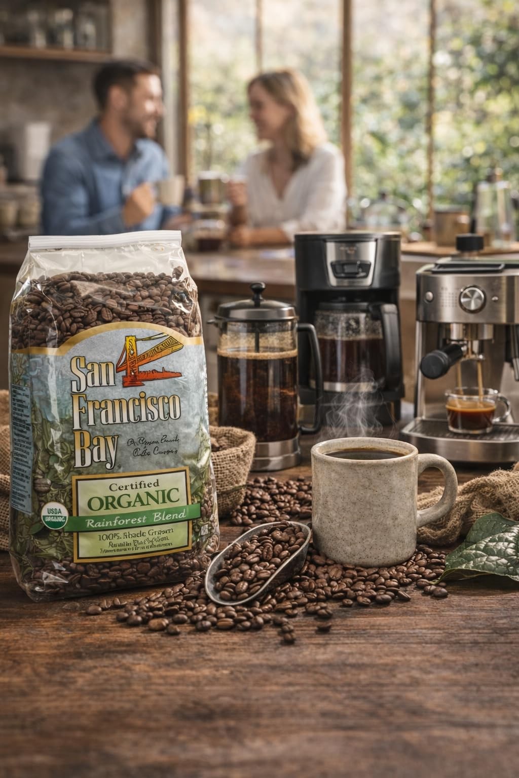 San Francisco Bay 100% Organic Coffee Rainforest Blend Whole Bean 3 Lbs