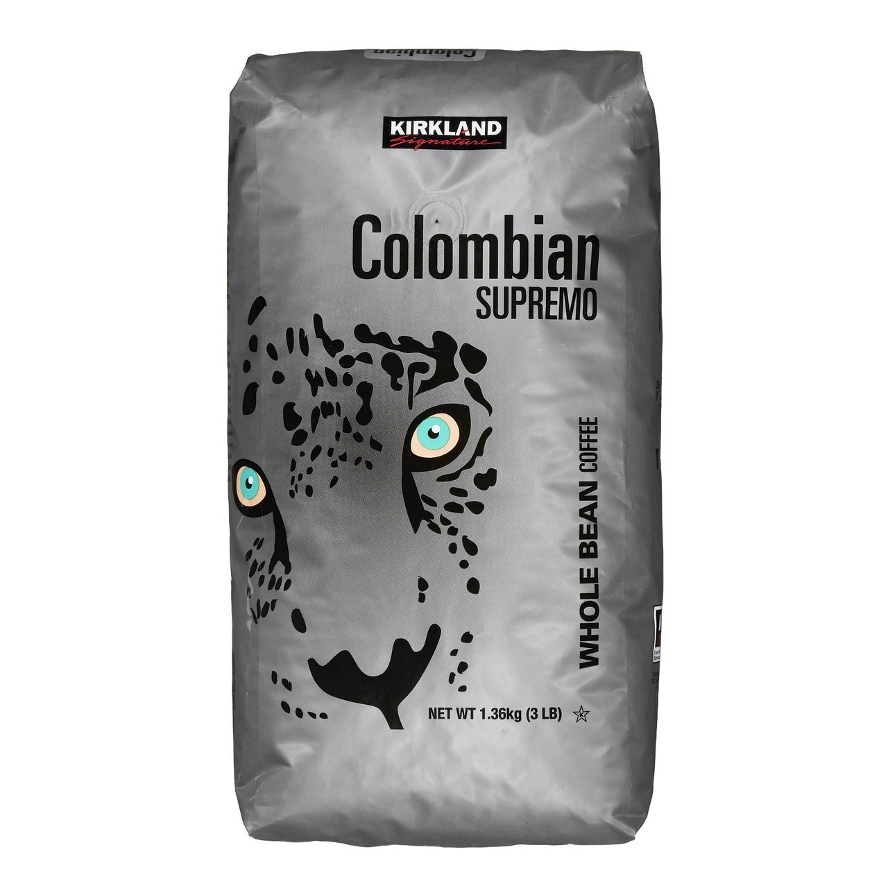Kirkland Signature Colombian Supremo Coffee Whole Bean 3 Lbs EXP 08/2027