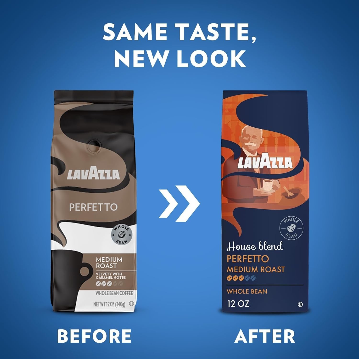 Lavazza House Blend Perfetto: 12oz Whole Bean Medium Roast Coffee, 100% Arabica