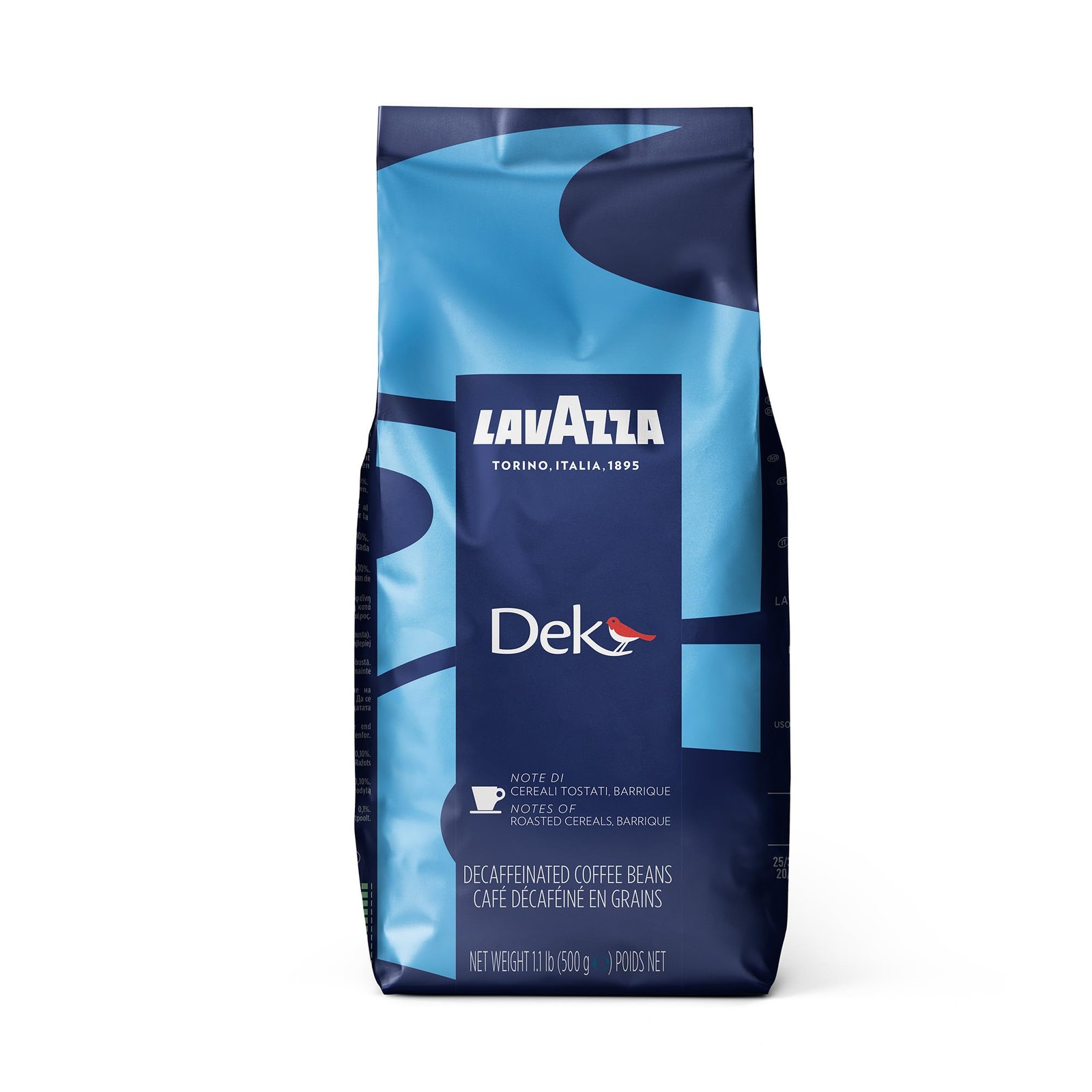Lavazza DEK Whole Bean Coffee Arabica and Robusta Blend 1.1 lb Bag