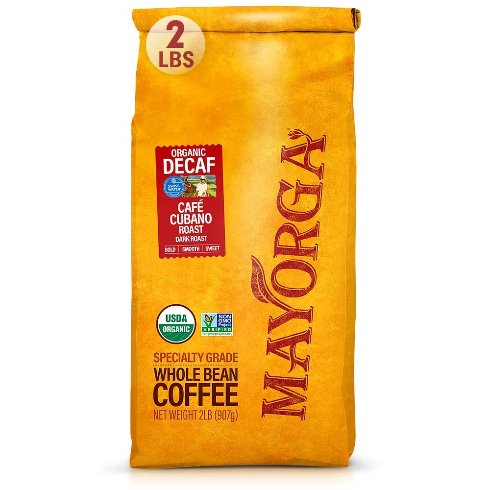 Mayorga Decaf Coffee 2lb Bag Dark Roast Organic Swiss Water Decaffeinated Cub…