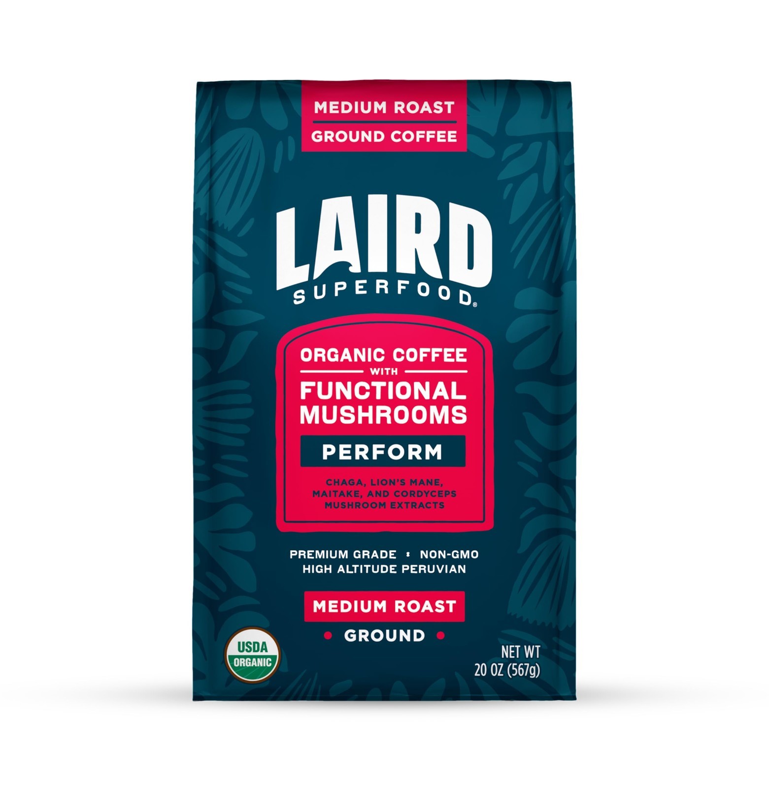 Peruvian Medium Roast Coffee with Functional Mushrooms – Organic, Gluten-Free, K